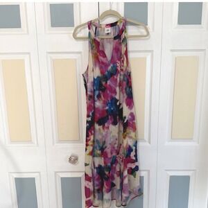 Cabi 5971 Celebration Dress Women's L Sleeveless Tie Dye Midi Dress V Neck